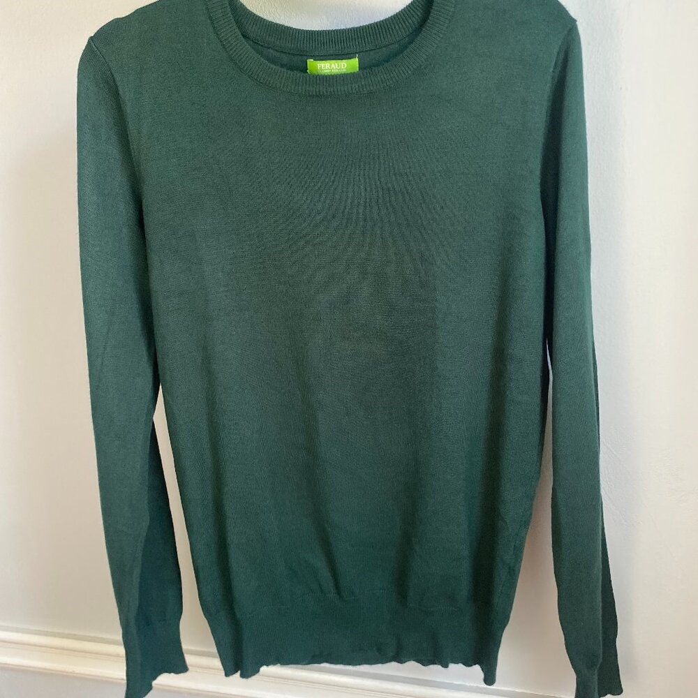 FERAUD GREEN KNIT PULLOVER SWEATER SIZE M
